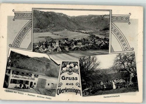Oberlenningen 1910 Gasthaus zur Sonne Gartenwirtschaft