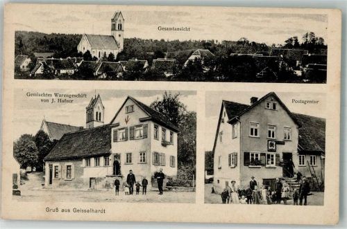 Geißelhardt 1923 Gemischtwaren Hafner Postagentur Inflationsporto