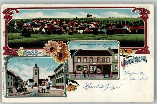 Udenheim 1913 Warenhaus Zaun Marktplatz Stadtturm