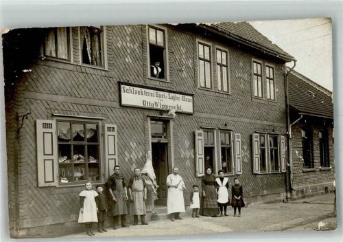 99195 O5101 Riethnordhausen , Thür 1910 Privatfoto AK Metzgerei & Gasthaus Wipprecht Ort handschriftlich