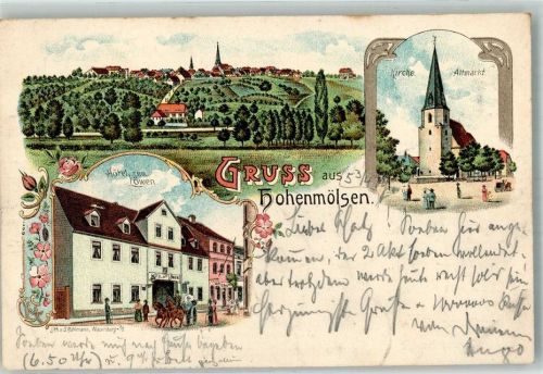 Hohenmölsen 1915 Hotel zum Löwen Kirche Altmarkt