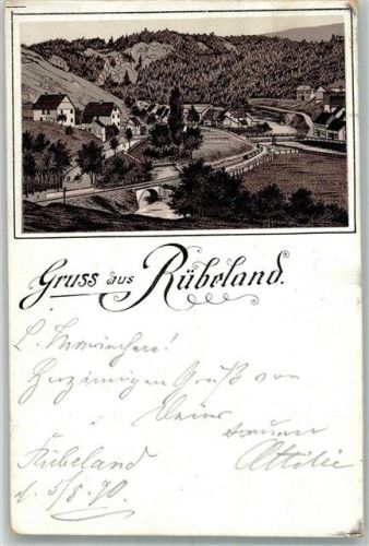 Rübeland Vorläufer Druck um 1890 Rübeland Bahnpost Halberstadt- Zug 109