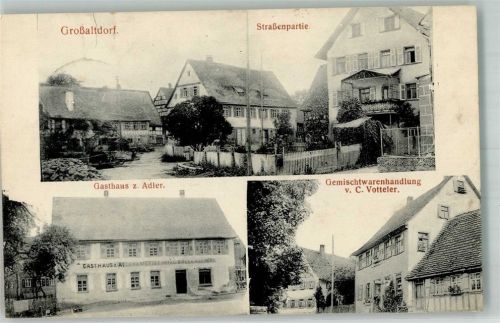Großaltdorf Dorfstrasse Dorfhäuser Gasthaus zum Adler Gemischtwaren Votteler