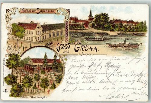 Gröna 1899 Gasthaus zum Schlehdorn Gartenwirtschaft