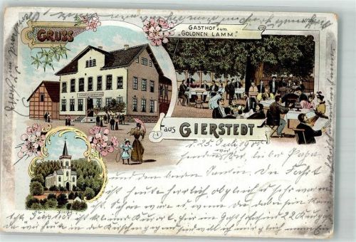 Gierstädt 1900 Gasthaus zum Goldenen Lamm Gartenwirtschaft