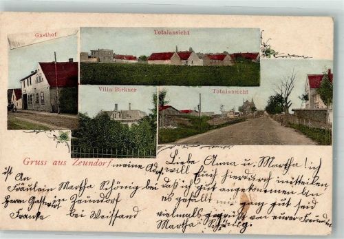 Schortewitz 1902 Zeundorf Gasthaus Villa Birkner Dorfstrasse Ort handschriftlich