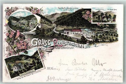 Bad Charlottenbrunn 1898 Gasthaus zur Vordermühle Hornschloss Oberförsterei Reimbachtal