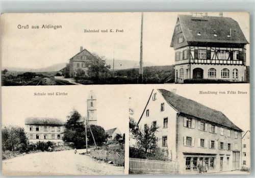 Aldingen Kirche Post Kirche Schule Handlung Brass