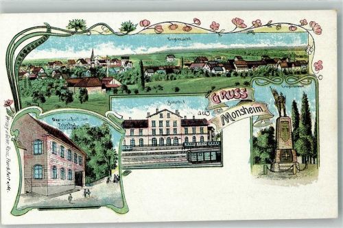 Monsheim Bahnhof Kriegerdenkmal Gasthaus zum Zeltertal