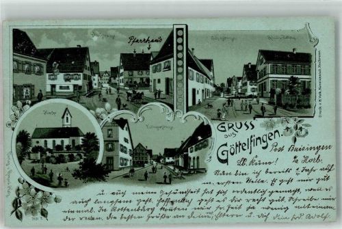 Göttelfingen 1910 Dorfstrasse Kirche Eutingerstrasse Schulstrasse
