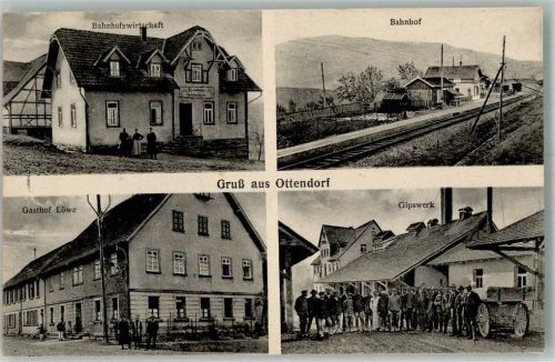 Ottendorf Bahnhofgasthaus Gasthaus Löwe Gipswerk Bahnhof Bahnpost