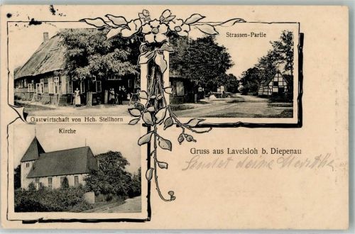 Lavelsloh 1917 Gasthaus Stellhorn Dorfstrasse Dorfkirche