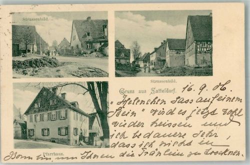 Satteldorf 1906 Pfarrhaus Dorfstrasse