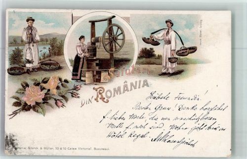 Bukarest 1898 Tracht Bauer Brunnen Adelskorrespondenz