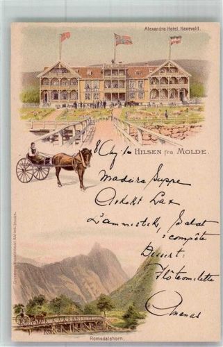 Molde Hotel Alexandre Romsdalshorn Pferdekutsche um 1895/96