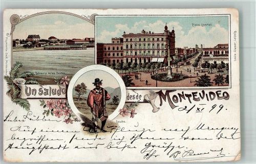 Montevideo 1899 Tracht Gaucho Piazza Libertad