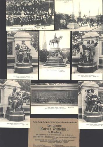Hamburg Serie Komplett Lot mit 9 AK im Originalumschlag Einweihung Denkmal Wilhelm I. 1903