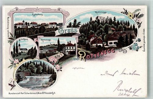 Rottenegg 1899 Eschelberg Kirche St. Gotthard Burg Rrottenegg