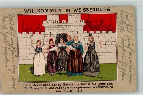 Wissembourg Tracht 5.Unterelsäsässisches Gausängerfest 1911