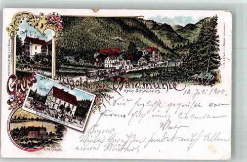 Schweidnitz 1800 Gasthaus Goldene Waldmühle