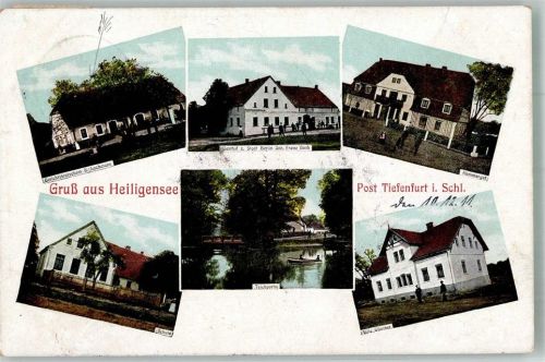 Tiefenfurt Parowa 1911 Foto AK Gasthaus Gerichtskretscham Gasthaus zur Stadt Berlin Heiligensee