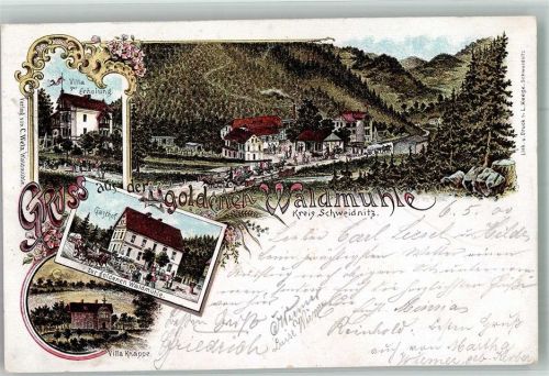Schweidnitz 1900 Gasthaus zur goldenen Waldmühle
