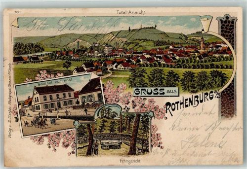 Rothenburg 1902 Gasthaus zur Post Fehmgericht