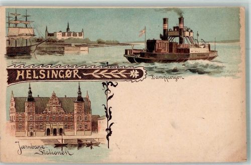 Helsingör Dampfschiff Bahnhof Vorläufer