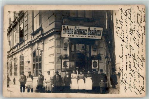 1030 Wien 3. Bezirk, Landstraße 1900 Foto AK Gasthaus zur Stadt Wien Helen Schwarz