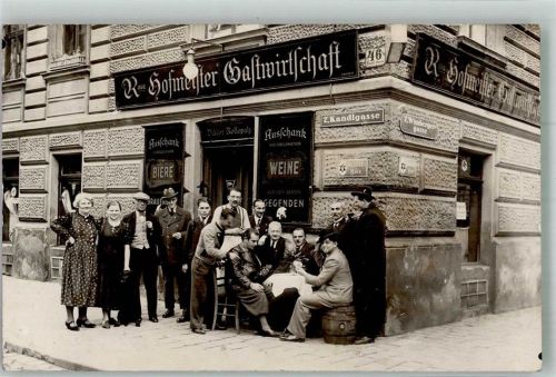 Wien 1923 Gasthaus Hofmeister Kandlgasse Gruppenfoto