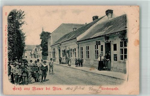 Wien 1899 Mauer bei Wien Kirchen- Gasse Kinergruppe