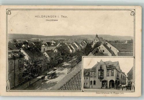 06577 O4733 Heldrungen 1909 - Hauptstrasse Geschäftshaus Poppe jun.