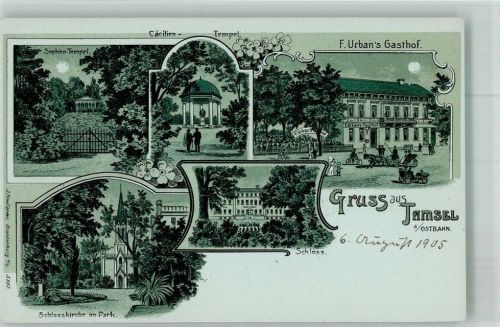 Tamsel 1905 Gasthaus Urban Schloss Schloss-Kirche Sophien-Tempel