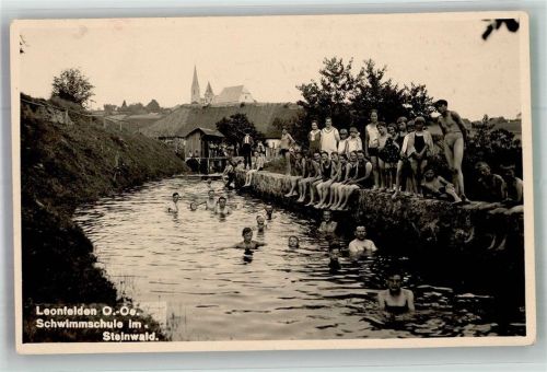 Bad Leonfelden 1931 Schwimmbad Schwimmschule im Steinwald