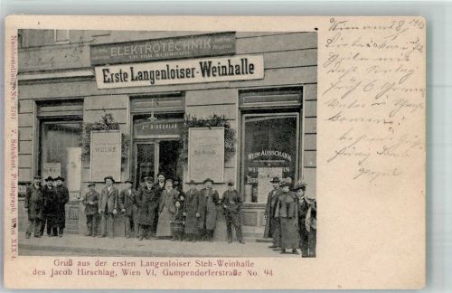Wien 1905 Gasthaus Langenloiser Weinhalle Gumpendorfer Straße 94