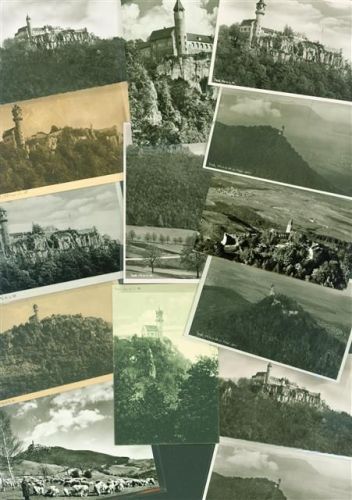 Teck Lot mit 33 AK und 4 Fotos Burg einige mehrfach wenige mit Haftspuren rückseitig