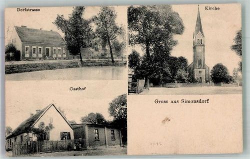 Dirschau Simonsdorf Dorfstrasse Gasthaus Kirche