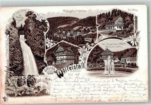 Wölfelsgrund 1898 Hotel zur guten Laune Villa Marienbad Weiss Wasserfall