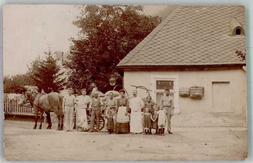 Wien Rodaun Ort Gruppenfoto Pferdewagen