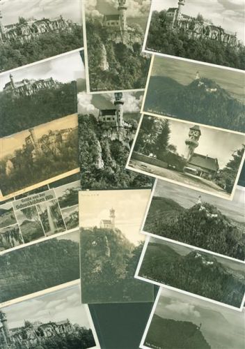 Teck Lot mit 33 AK und 4 Fotos Burg einige mehrfach wenige mit Haftspuren rückseitig