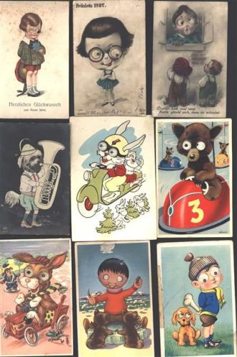 Lot mit 14 Augen-AK