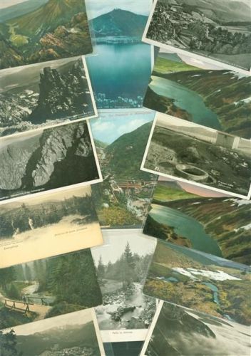 Lot mit 29 AK Riesengebirge Bauden Berge Wasserfälle