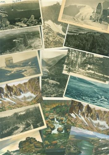 Lot mit 29 AK Riesengebirge Bauden Berge Wasserfälle