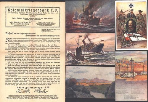 Leipzig Brief der Kolonialkriegerbank von 1915 mit 7 AK