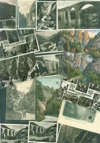 Höllental Lot mit 22 AK und 9 Fotos Originale aus dem Archiv des Metzverlages Klebereste rückseitig