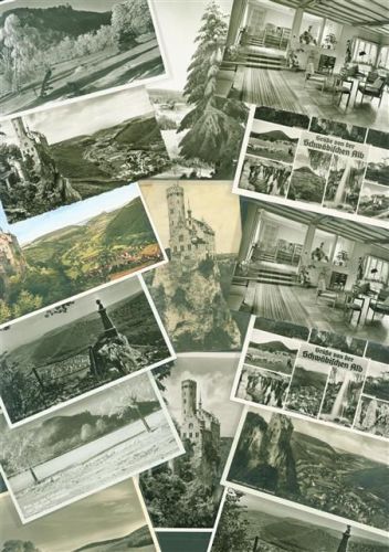 72805 W7414 Lichtenstein , Württ Lot mit 50 AK Schloss weinige mehrfach