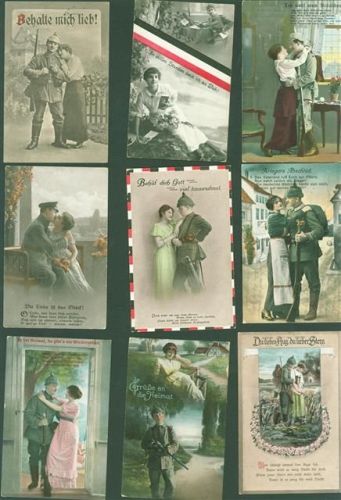 Lot mit 45 AK Soldatenpoesie WK I