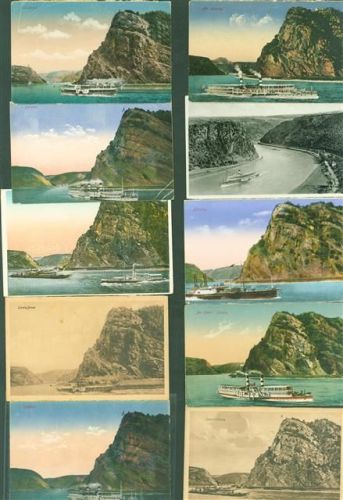 Loreley Lot mit 29 AK Rheinschiffe