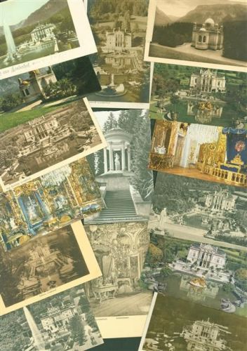 82488 W8107 Linderhof Lot mit 50 AK Schloss
