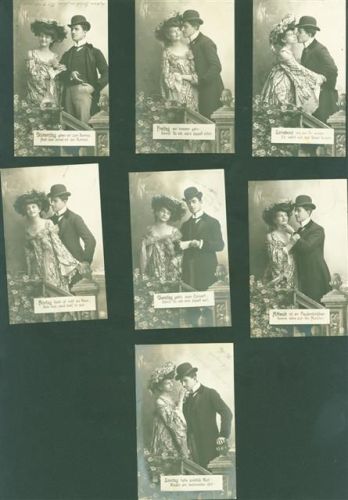 Lot mit 7 AK Serie komplett Liebe Poesie